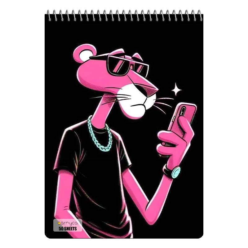 دفتر نقاشی 50 برگ سیمی کارنیکا طرح پلنگ صورتی pink panther کد 23331