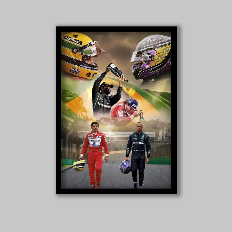 تابلو لیلیان طرح فرمول یک لوئیس همیلتون و آیرتون سنا کد LA-G11481-2