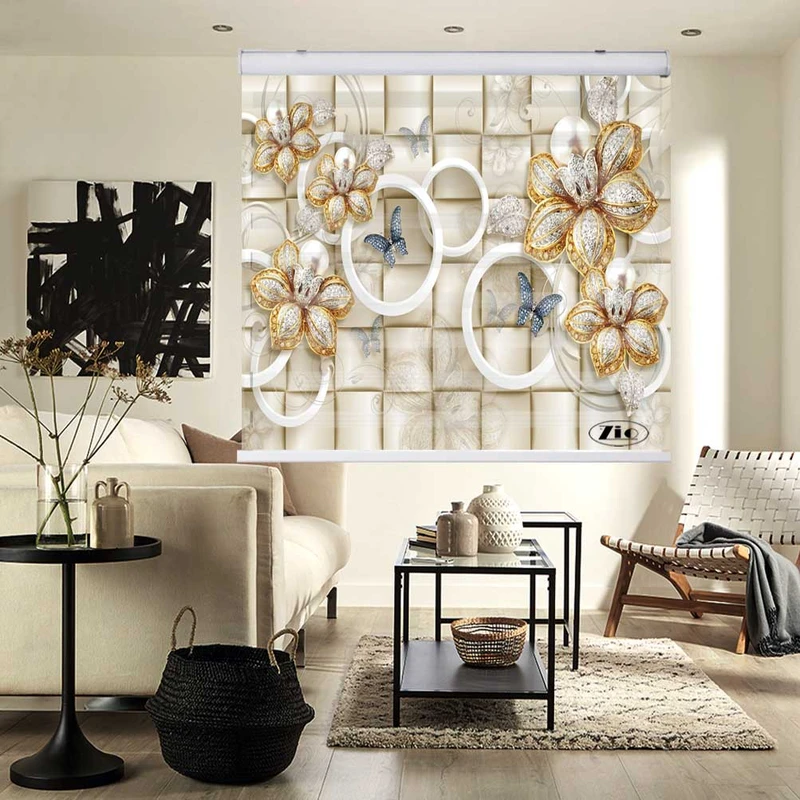 پرده زبرا زیو کد 3D1267 سایز 150x150 سانتی متر