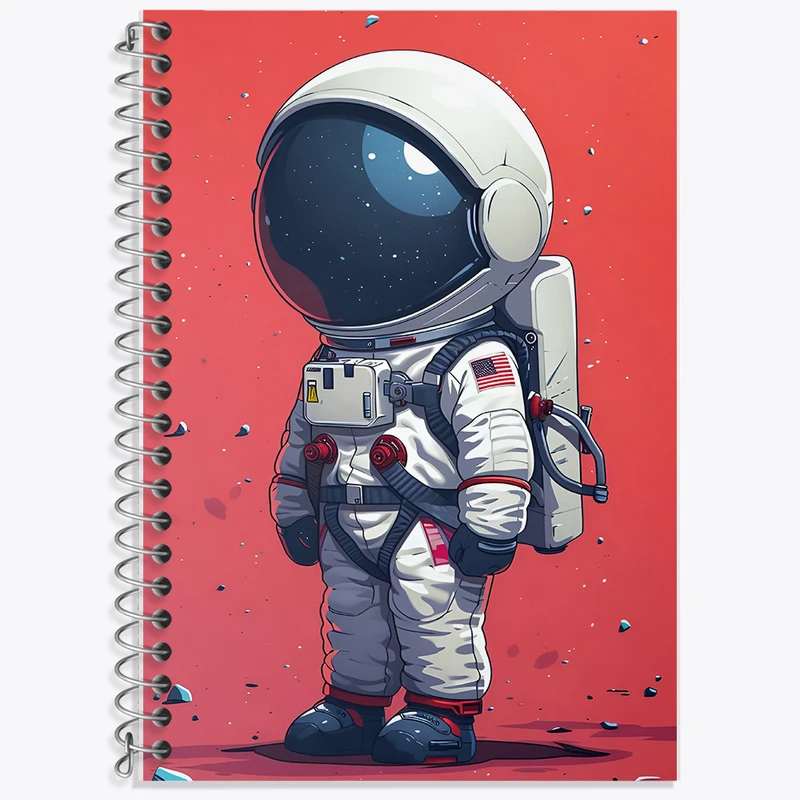 دفتر زبان 50 برگ خندالو مدل سه خط طرح فضانورد کد N3855