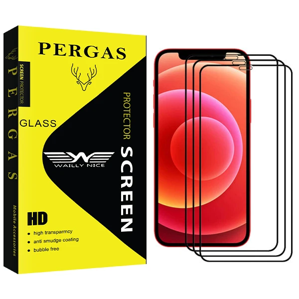 محافظ صفحه نمایش وایلی نایس مدل Pergas Glass مناسب برای گوشی موبایل اپل Iphone 12 بسته سه عددی
