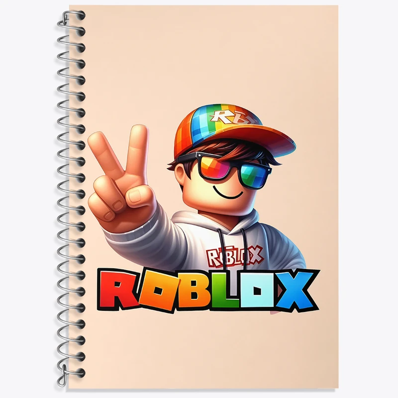 دفتر زبان 50 برگ خندالو مدل دو خط طرح Roblox کد N4641