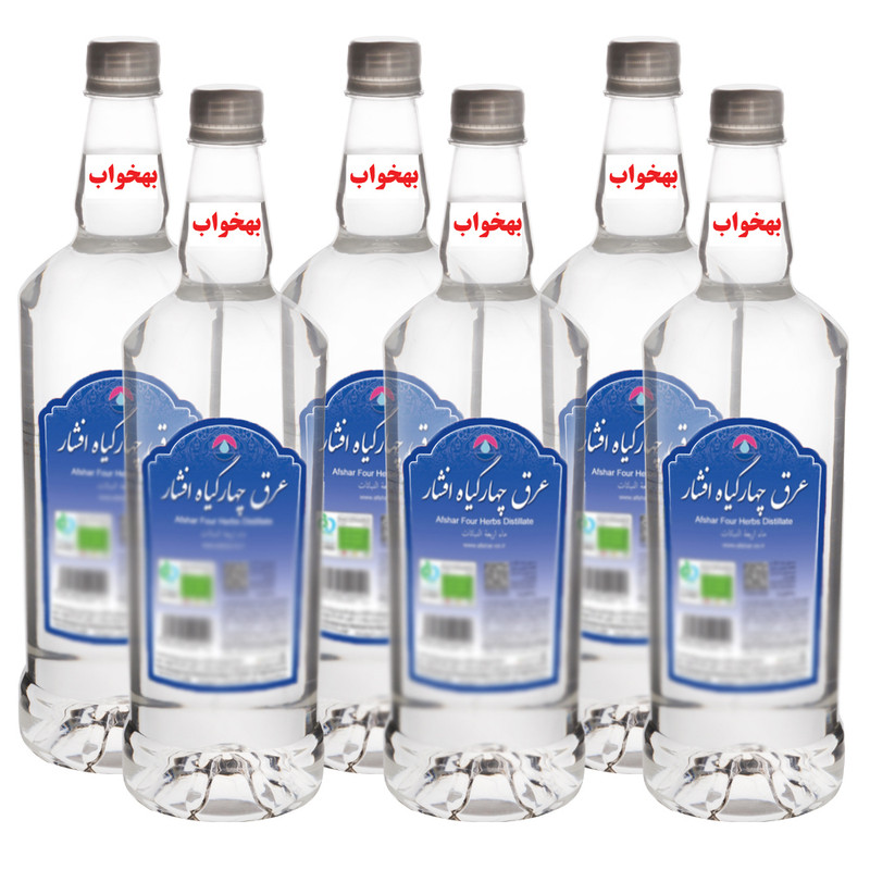 عرق چهارگیاه بهخواب افشار - 1 لیتر بسته 6 عددی
