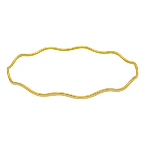 النگو طلا کم اجرت 18 عیار زنانه پندار گلد مدل موج ALG27 سایز 3