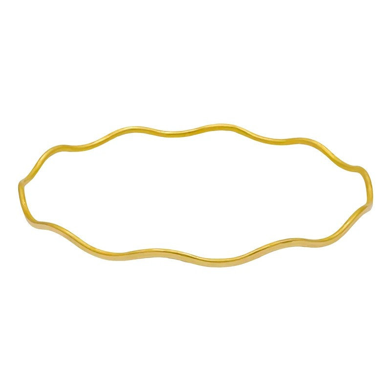 النگو طلا کم اجرت 18 عیار زنانه پندار گلد مدل موج ALG26 سایز 2