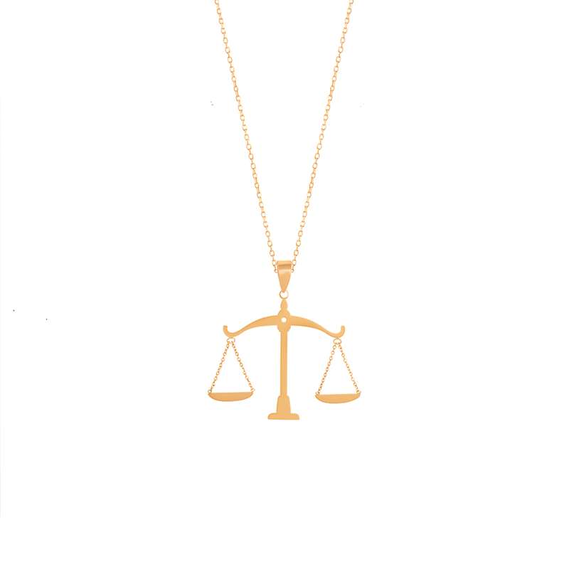 گردنبند طلا 18 عیار زنانه طلای کامک مدل ترازوی عدالت