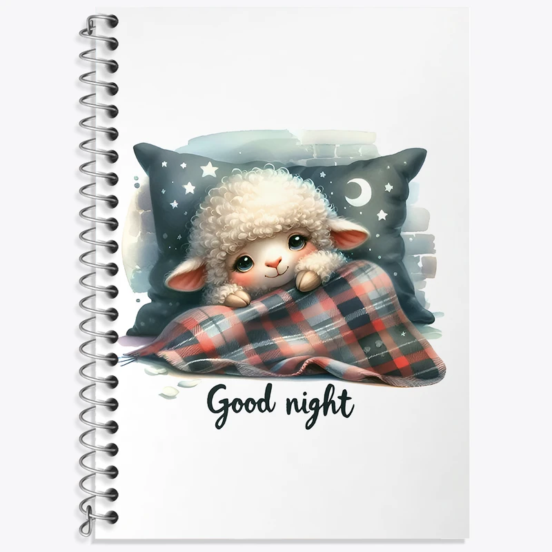 دفتر زبان 50 برگ خندالو مدل سه خط طرح گوسفند کیوت کد N5604