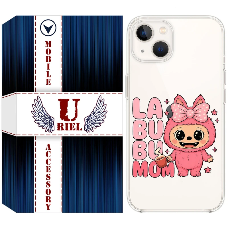 کاور یوریل مدل Clear کد 136 طرح لبوبو Labubu مناسب برای گوشی موبایل اپل iPhone 13 mini