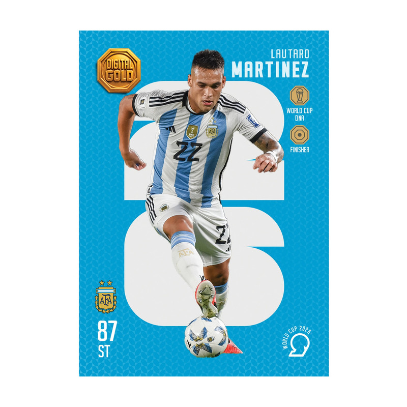 شمش طلای دیجیتال 18 عیار سوت مدل مارتینز MARTINEZ طرح کارت فوتبالی جام جهانی 2026 کد SO10080026
