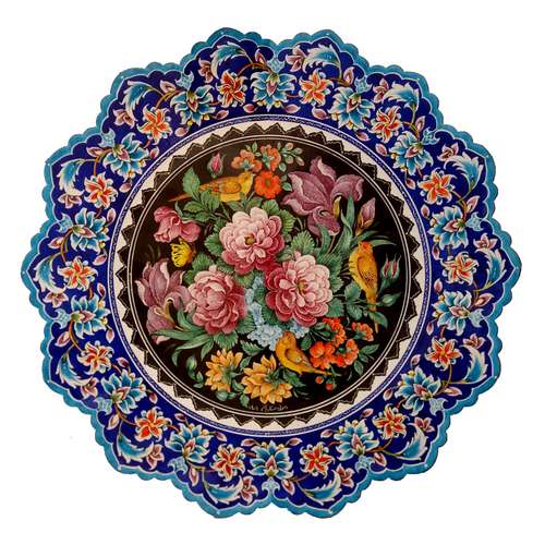 بشقاب میناکاری مسی کد 135