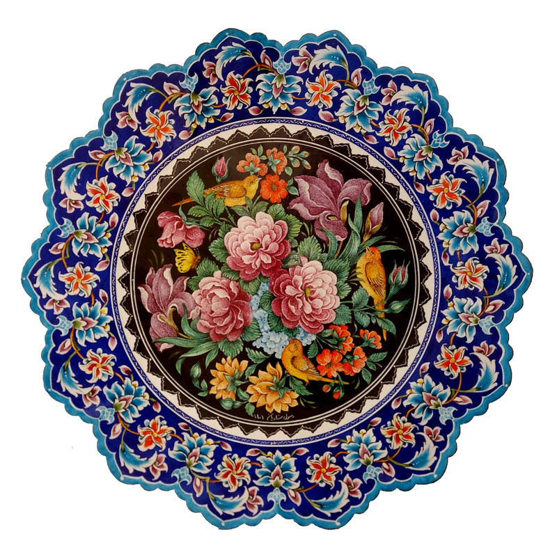 بشقاب میناکاری مسی کد 135