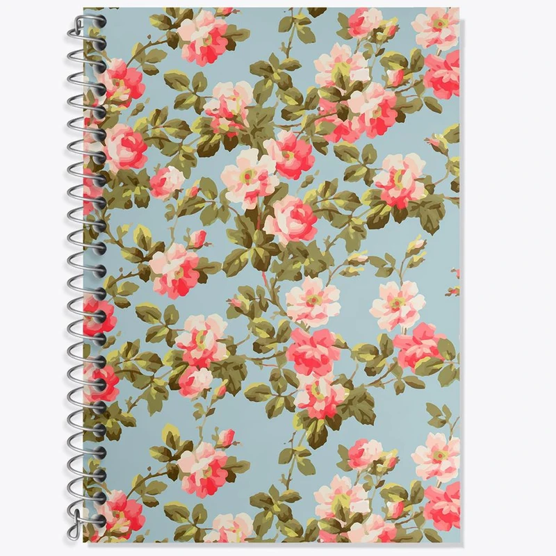 دفتر زبان 50 برگ خندالو مدل سه خط طرح گل گلی کد 29038