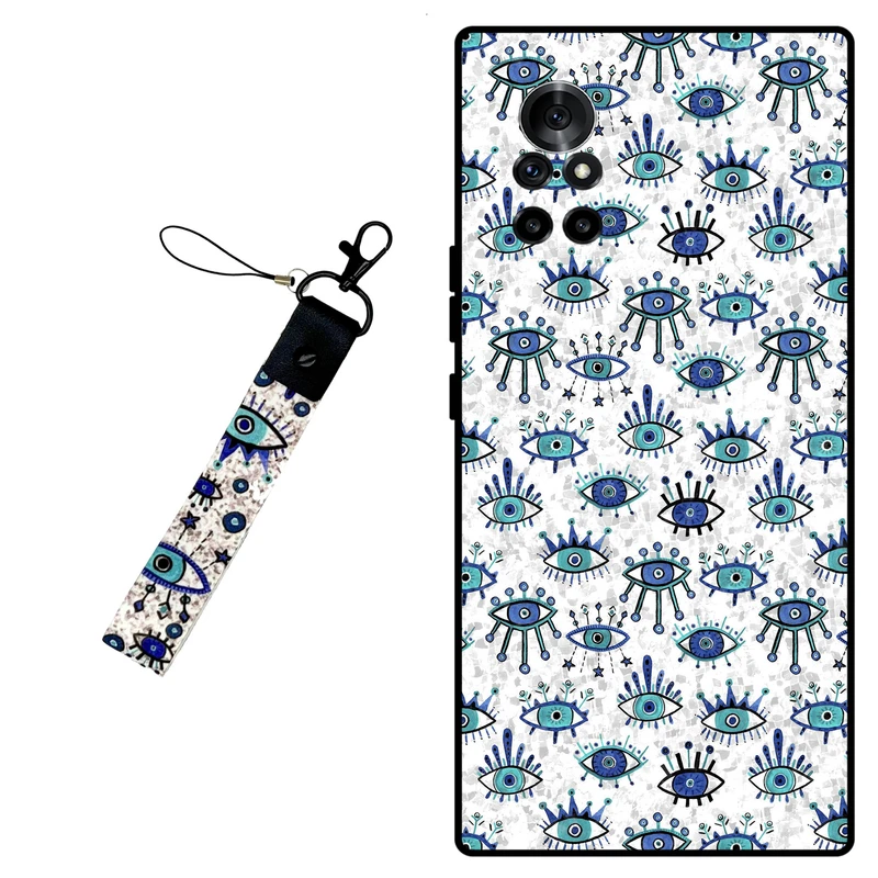 کاور مگافون طرح چشم نظر  مدل 6464 مناسب برای گوشی موبایل هوآوی Nova 8 به همراه بند آویز