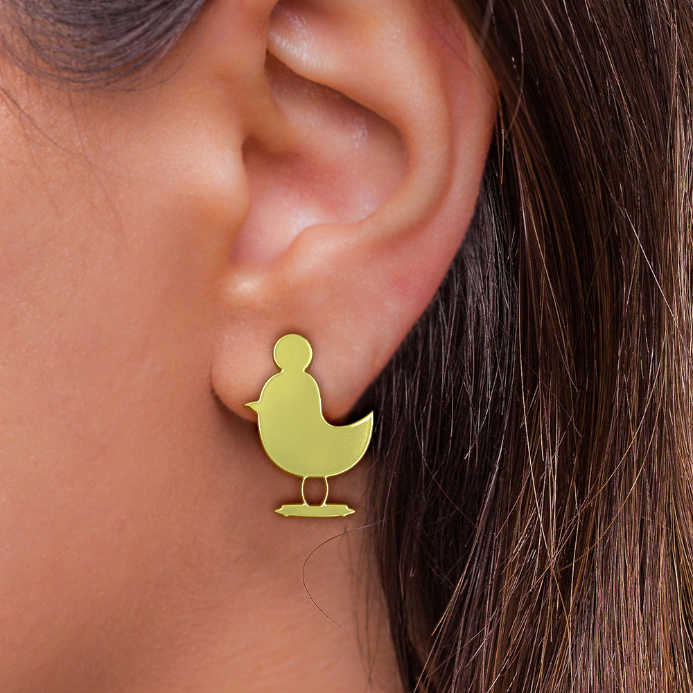 گوشواره طلا 18 عیار زنانه مدوپد مدل گنجشک کد GA1-10328