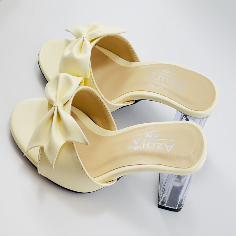 صندل زنانه مدل آذر پاشنه شیشه ای