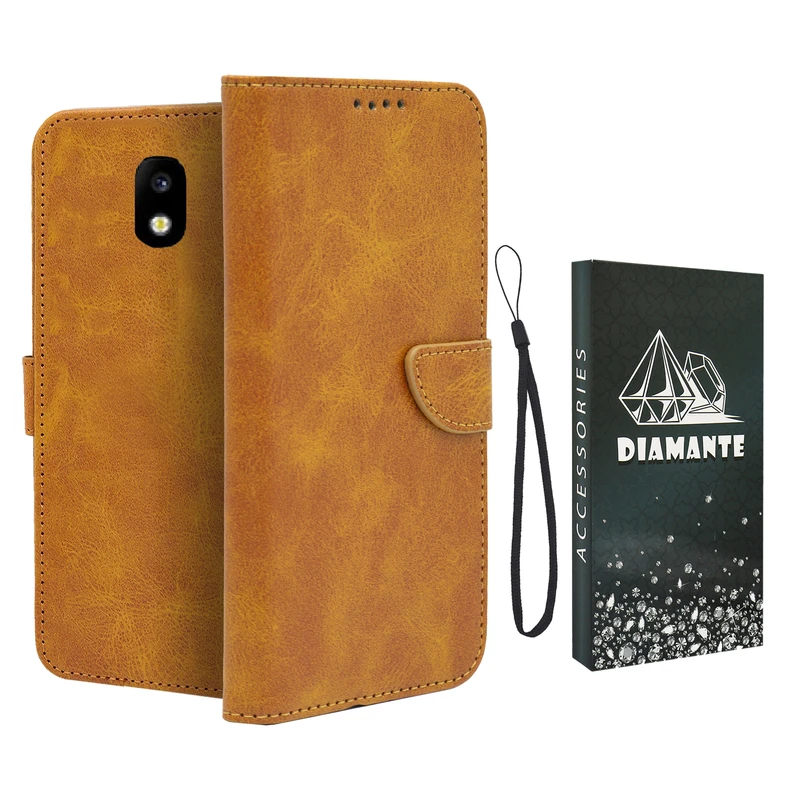 کیف کلاسوری دیامانته مدل Scusa Bk مناسب برای گوشی موبایل سامسونگ Galaxy J330 به همراه بند آویز