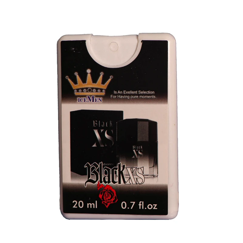 عطر جیبی زنانه آیس من مدل Black XS حجم 20 میلی لیتر