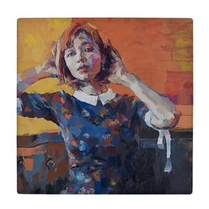 کاشی کارنیلا طرح نقاشی بانو مدل لوحی کد klh1965