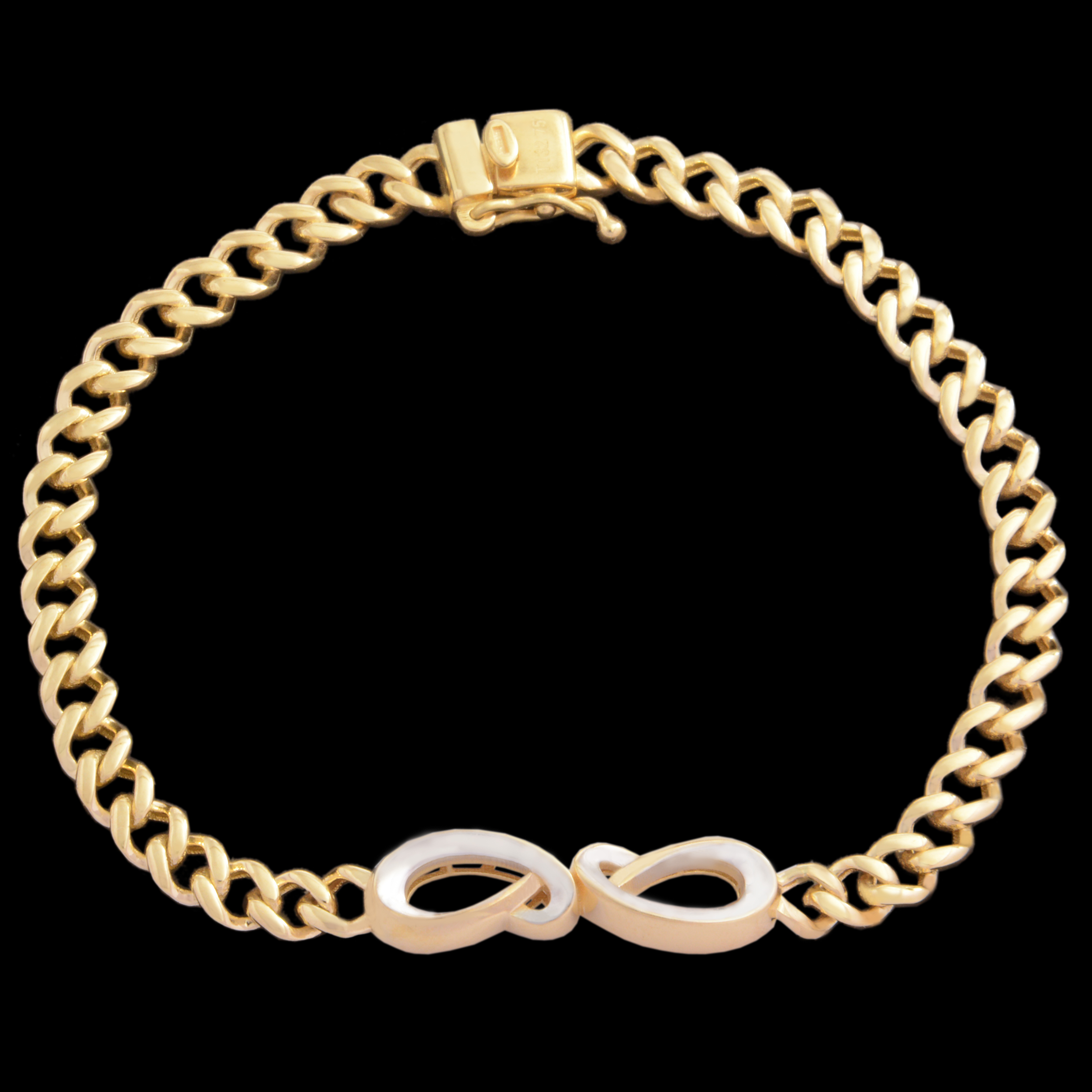 دستبند طلا 18 عیار زنانه طلای مستجابی مدل ترمه کد N2