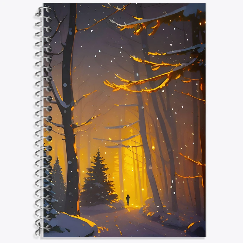 دفتر لغت 50 برگ خندالو طرح شب برفی کد F5877