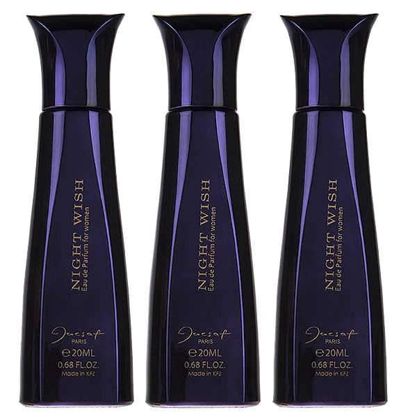 عطر جیبی زنانه ژک ساف مدل نایت ویش حجم 20 میلی لیتر بسته 3 عددی