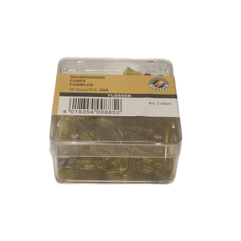 فیوز دو شاخ خودرو فلوسر مدل 20 آمپر مجموعه 50 عددی