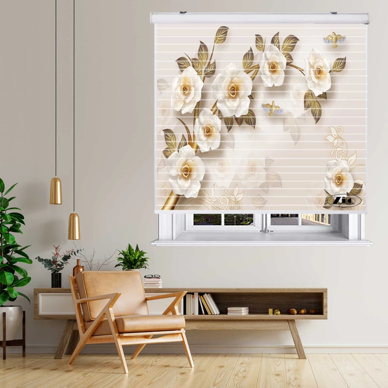 پرده زبرا زیو مدل سیلوئت 3D1139 سایز 150x150 سانتی متر