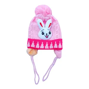 کلاه بافتنی بچگانه مدل خرگوش طرح داخل خز
