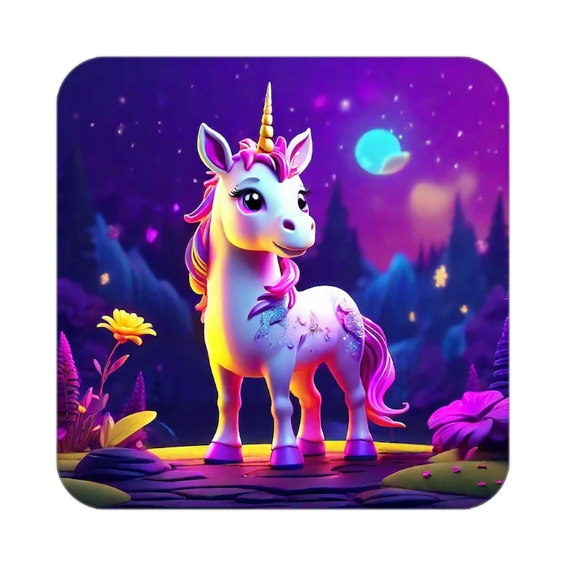 زیر لیوانی کاکتی طرح اسب تک شاخ و یونیکورن مدل mp30740