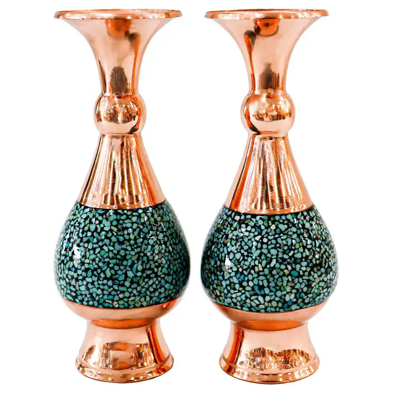 گلدان فیروزه کوبی مدل شیرازی کد 16 بسته دو عددی