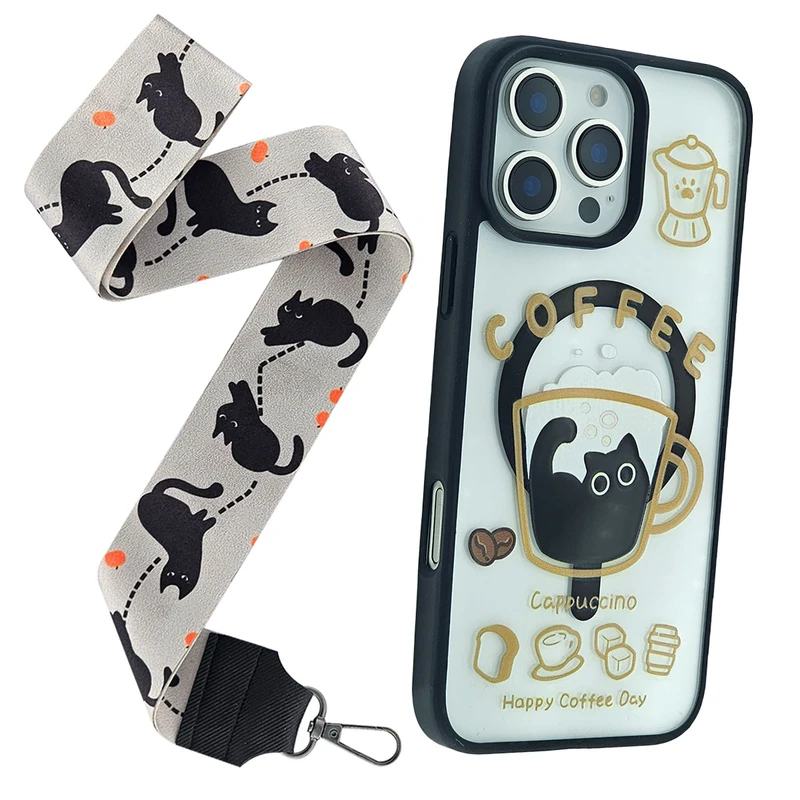 کاور فون کیس مدل مگ سیف کد کافی 01 مناسب برای گوشی موبایل اپل Iphone 16promax به همراه بند آویز