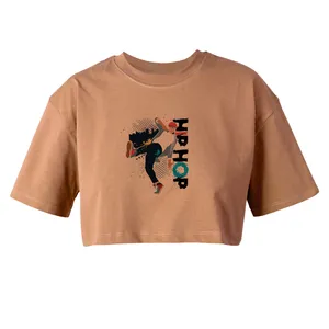 کراپ‌تاپ آستین کوتاه زنانه مدل HIP HOP کد L95 K