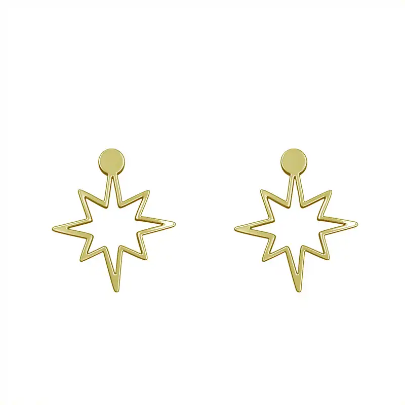 گوشواره طلا 18 عیار زنانه مدوپد مدل ستاره کد GA1-15419