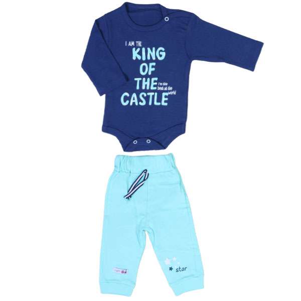 ست بادی آستین بلند و شلوار نوزادی مدل cab339p