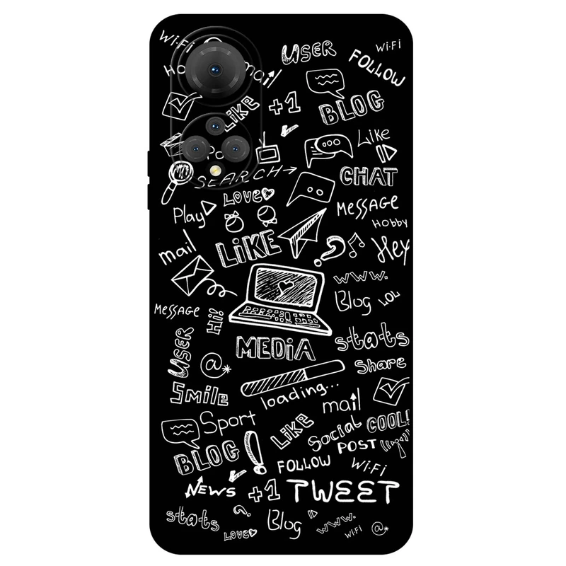 کاور مگافون طرح رسانه های اجتماعی مدل 1898 مناسب برای گوشی موبایل آنر X7 4G       