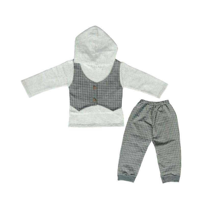 ست هودی و شلوار نوزادی مدل کرک دار