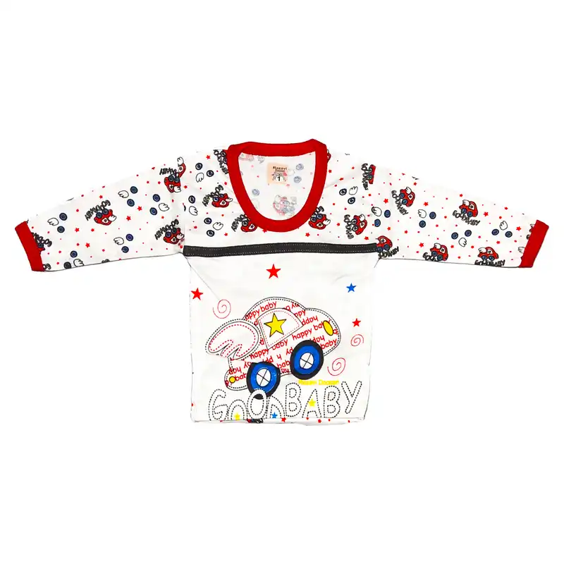 ست تی شرت آستین بلند و شلوار نوزادی مدل ماشین کد 037