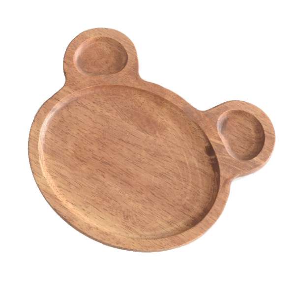 ظرف غذای کودک مدل خرس چوبی کد 3434 به همراه قاشق