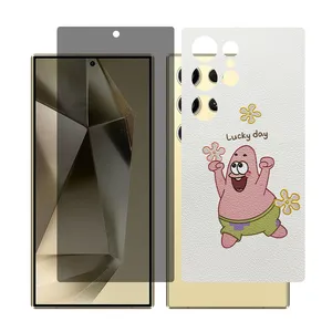 Glass Together model privacy screen protector for Samsung Galaxy S23 Ultra mobile phone with back cover sticker