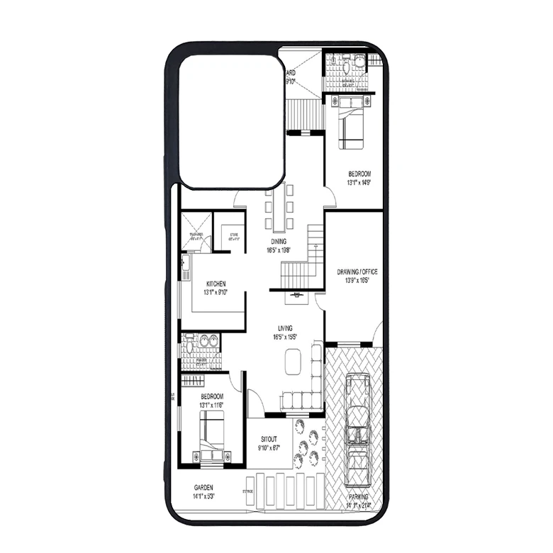 کاور قاب گارد هوم طرح نقشه مناسب برای گوشی موبایل موتورولا moto g04/g24