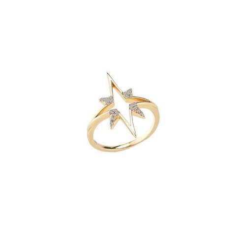 انگشتر طلا 18 عیار زنانه قیراط طرح ستاره کد GH5629