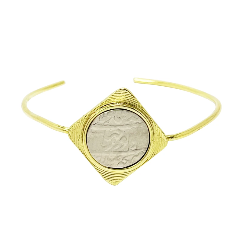 دستبند النگویی زنانه گالری عزیزی مدل سکه قدیمی 