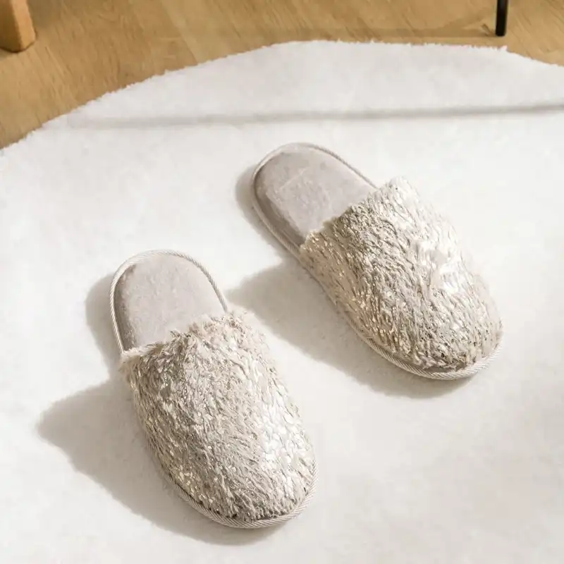 دمپایی حوله ای زنانه ال سی وایکیکی مدل سوپر شاینی استپ دار