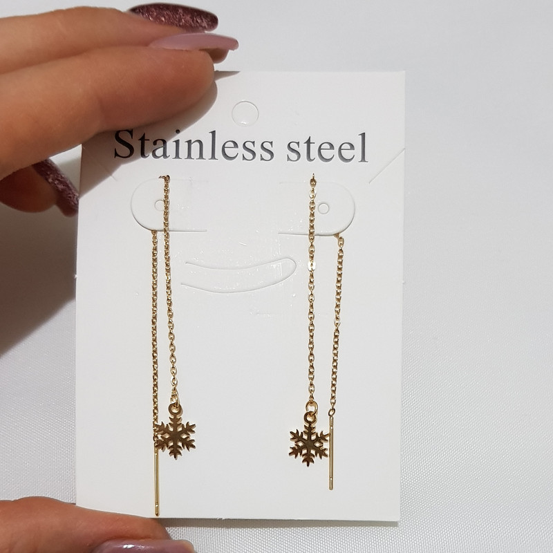 گوشواره زنانه استینلس استیل مدل دانه برف 3264