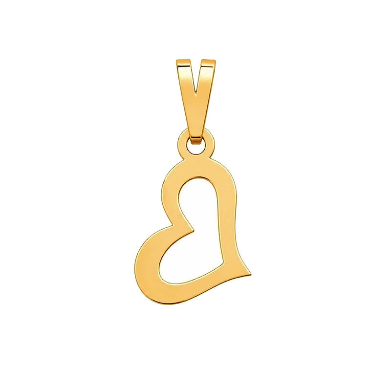 آویز گردنبند طلا 18 عیار زنانه طلای شکوری طرح قلب کد 89