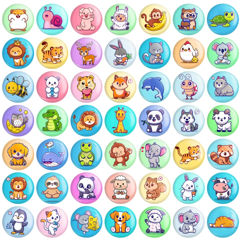 مگنت خندالو مدل حیوانات کیوت بامزه کد 73 بسته 49 عددی