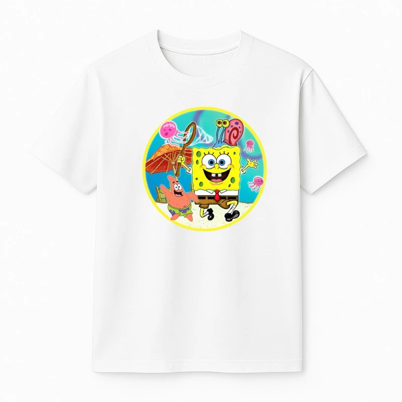 تی‌شرت آستین کوتاه پسرانه مدل باب اسفنجی کد 4 