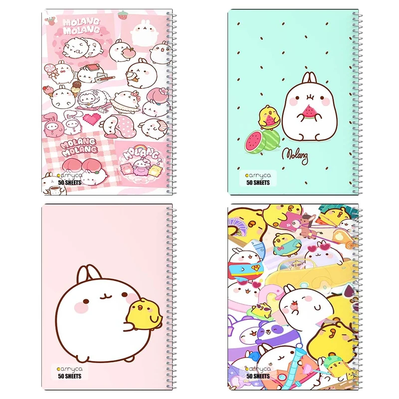 دفتر نقاشي 50 برگ کارنيکا طرح مولانگ Molang کد 10819 مجموعه 4 عددی