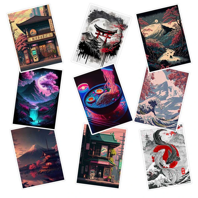    استیکر لپ تاپ ماسا دیزاین طرح japan کد SAM90 مجموعه 9 عددی