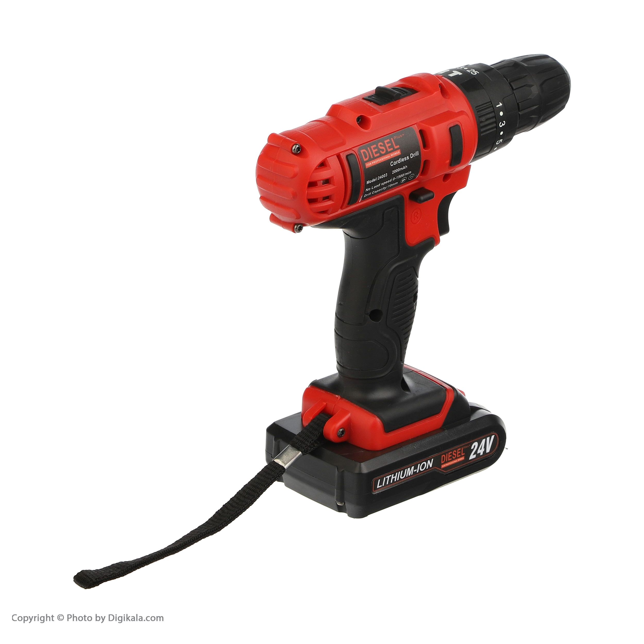 مجموعه 26 عددی دریل پیچ گوشتی چکشی شارژی دیزل پلاس مدل 24003